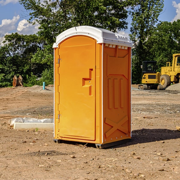 how often are the portable restrooms cleaned and serviced during a rental period in Gorman